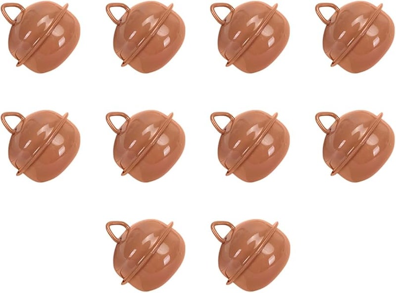 Light Brown Christmas Tree Hanging Bells 10PCS for Crafts Party Decorations - Image 1